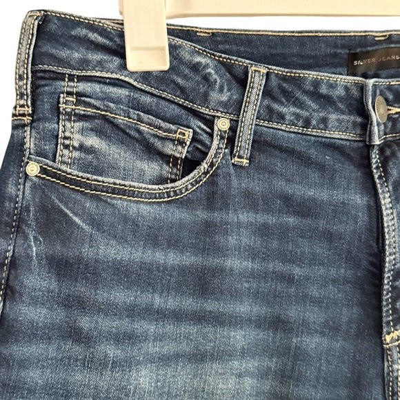 Silver Jeans Dark Blue Suki Capri  Denim Jeans size 18 - Picture 5 of 8